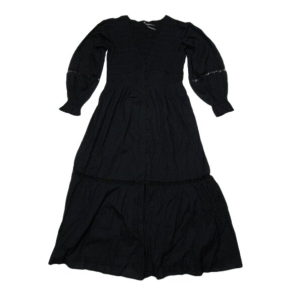 NWOT Anthropologie The Peregrine Long Sleeve Midi Dress Black M - Picture 5 of 13